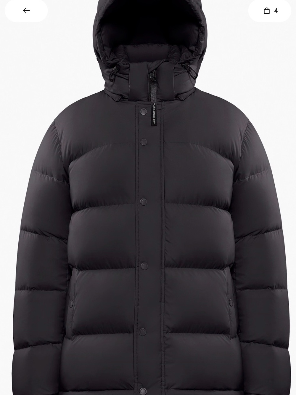 Aritzia Men's Matte Black Hooded Puffer Coat